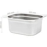  Posude Gastronorm 2 kom GN 1/2 150 mm od nehrđajućeg čelika | shoptok.hr