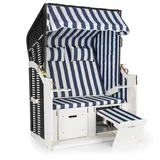 Blumfeldt hiddensee sedežna garnitura za plažo xl, dvosed, ležalnik, bor, modra/bela črtast vzorec