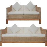  2-dijelni set sofa od prirodnog ratana s jastucima | shoptok.hr