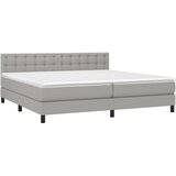  Krevet s oprugama i madracem svjetlosivi 200 x 200cm od tkanine | shoptok.hr
