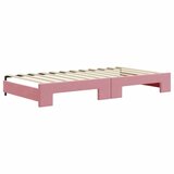  Dnevni krevet na razvlačenje ružičasti 100 x 200 cm baršunasti | shoptok.hr