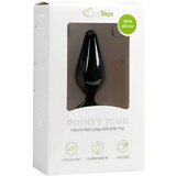 EasyToys Pointy Plug - analni dildo z obročem za oprijem - srednji (črn) | Shoptok.si