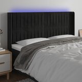  LED uzglavlje crno 163 x 16 x 118/128 cm baršunasto | shoptok.hr