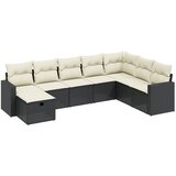  The Living Store Vrtna sedežna garnitura 8-delna z blazinami črn poli ratan - Vrtna Sedežna Garniture, (21452367) | Shoptok.si