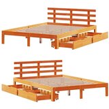  Okvir kreveta s ladicama bez madraca vosak smeđi 140x190 cm | shoptok.hr