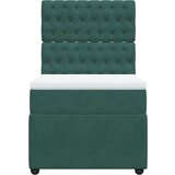 vidaXL Box spring postelja z vzmetnico temno zelena 80x200 cm žamet | Shoptok.si