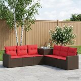  Set sofe 7 kom. Smeđa i crvena 55 x 55 x 69 cm 237,5 x 237,5 x 85 cm | shoptok.hr