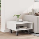  Stranska miza s kolesi Bela 50,5 x 50 x 30 cm Konstruiran les, (5000201975) | Shoptok.si