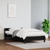 The Living Store Posteljni okvir z vzglavjem črn 90x200 cm blago - Posteljni Okvir Z Vzglavjem, (21527291) Cene