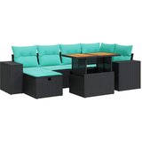  7-dijelni set vrtnih sofa poliratan i bagrem s jastucima sivi | shoptok.hr