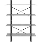 vidaXL Knjižna omara 4-nadstropna betonsko siva 100x30x140 cm | Shoptok.si