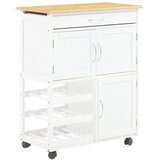 Premier Housewares Bambusov servirni voziček na kolesih 37x67 cm Harlow – Cene
