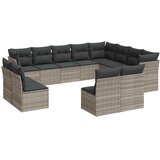  12-dijelni set vrtnih sofa poliratan s jastucima svijetlosivi | shoptok.hr