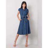 RUE PARIS Dress-RO-SK-2254.11P-dark blue Cene