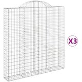  Lučne gabionske košare 3 kom 200x30x200/220cm pocinčano željezo | shoptok.hr
