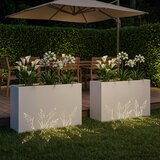  Vrtna saksija 2 kom. Bijela 80 x 30 x 49 cm Čelična vrata | shoptok.hr