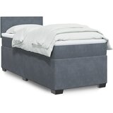 Box spring krevet s madracem tamnosivi 80 x 200 cm baršunasti | shoptok.hr