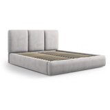 Mazzini Beds Svetlo siva oblazinjena zakonska postelja s prostorom za shranjevanje z letvenim dnom 180x200 cm Brody – Cene