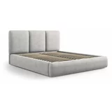 Mazzini Beds Svijetlo sivi tapecirani bračni krevet s prostorom za odlaganje s podnicom 180x200 cm Brody –