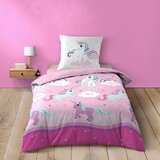 Douceur d intérieur Rožnata enojna bombažna otroška posteljnina 140x200 cm Licorne – | Shoptok.si