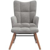  Stolica za ljuljanje s osloncem za noge svjetlosiva baršunasta | shoptok.hr