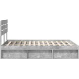  Krevetna konstrukcija Beton 140 x 190 cm Čvrsto borovo drvo | shoptok.hr