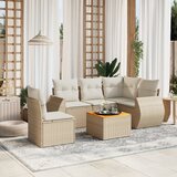 vidaXL 6-dijelni set vrtnih sofa s jastucima bež od poliratana | shoptok.hr