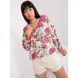 Fashion Hunters Ecru velour blouse with patterns RUE PARIS | shoptok.hr