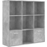 vidaXL Knjižna omara betonsko siva 98x30x98 cm iverna plošča, (20705219) | Shoptok.si