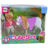 Mini lutka za igru s konjem i sedlom - bijelo/ljubičasti | shoptok.hr