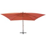  Konzolni vrtni suncobran s drvenim stupom 400 x 300 cm terakota | shoptok.hr