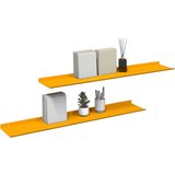  Polica na zidu s policom Zidne 2 pcs Žuta 100 x 18 x 2 5 cm - žuta boja senfa 100 x 18 cm 2 | shoptok.hr