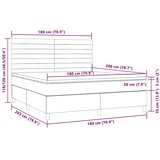 Krevet box spring s madracem LED tamnosmeđi 180x200 cm tkanina | shoptok.hr