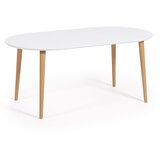 Kave Home Bijeli okrugao proširiv blagovaonski stol s bijelom pločom stola ø 90 cm Oqui – | shoptok.hr