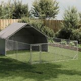 vidaXL Zunanji pasji boks z izpustom 6x3x1,9 m pocinkano jeklo | Shoptok.si