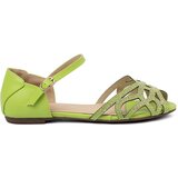 Shelvt Women's green sandals with cubic zirconia | Shoptok.si