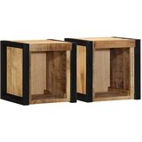 vidaXL Nočne omarice 2 kosa 40x35x40 cm Masivni neobdelan les Mango | Shoptok.si