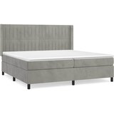  Krevet s oprugama i madracem svjetlosivi 200x200 cm baršunasti | shoptok.hr