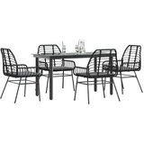 vidaXL 5-dijelni vrtni blagovaonski set s jastucima od crnog | shoptok.hr
