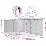 Vanjski kavez za pse s krovom srebrni 3x6x2,5 m pocinčani čelik | shoptok.hr