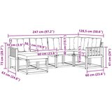  Set vanjskih sofa 6 kom. Prirodna i bež Smeđa 247 x 128,5 x 73 cm | shoptok.hr