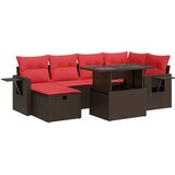  7-dijelni set vrtnih sofa od poliratana s jastucima smeđi bagrem | shoptok.hr