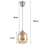 Brilagi LED luster na sajli GLASS 1xE27/60W/230V prečnik 14 cm srebrna/zadimljeno-braon | Eponuda.com