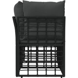 Vanjski loveseat s jastukom 2 pcs Crna i tamno siva poliratan | shoptok.hr