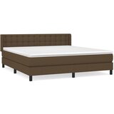 vidaXL Box spring postelja z vzmetnico temno rjava 160x200 cm blago, (20901534) Cene