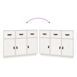  Komoda bijela 100 x 40 x 75 cm od masivne borovine | shoptok.hr