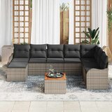  Sjedeća garnitura za vrt 9 kom. Siva poliratan 287,5 x 177,5 x 69 cm | shoptok.hr