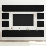 Set TV komoda Zidne 8 pcs Crni hrast Konstruirano drvo | shoptok.hr