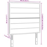 vidaXL LED Uzglavlje Linije Dizajn Tamno Sivo 90 cm Tkanina | shoptok.hr