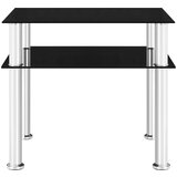 Stranska mizica črna 45x50x45 cm kaljeno steklo, (20625802) | Shoptok.si